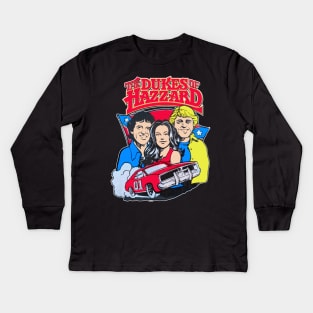 Dukes of Hazzard - Luke, Daisy and Bo Kids Long Sleeve T-Shirt